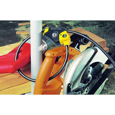 1,8m long x 10mm diameter Python™ adjustable locking cable; black and yellow