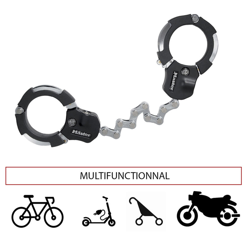 7.6cm diameter hardened steel Street Cuff® locks; 9 links