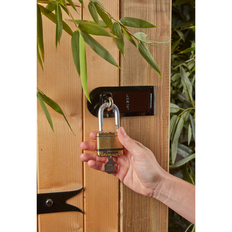 52mm wide Excell® laminated steel padlock; brass finish