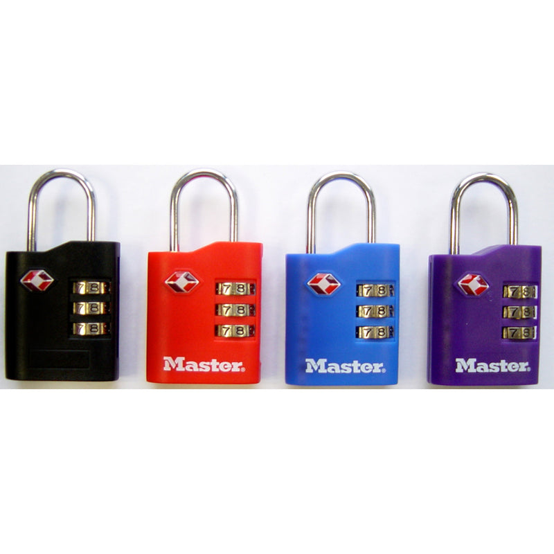 30mm wide zinc set your own combination TSA Approved luggage padlock, assorted colours