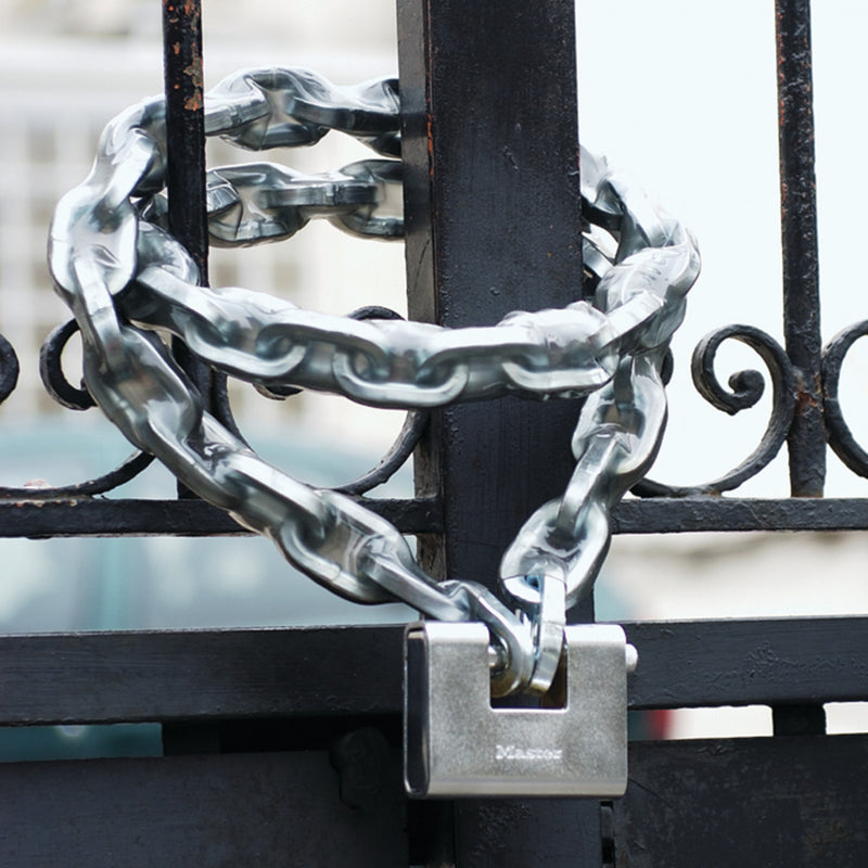 80mm wide rectangular hardened steel armoured body padlock; shrouded shackle