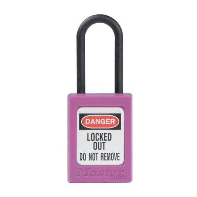Dielectric Zenex™ Thermoplastic Safety Padlock, 1 3/8in (35mm) Wide with 1 1/2in (38mm) Tall Nylon Shackle, Non Key Retaining