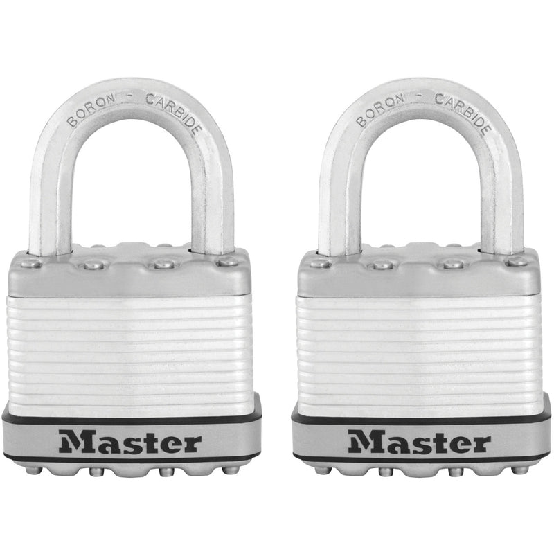 52mm wide Excell® laminated steel padlock; 2 pack