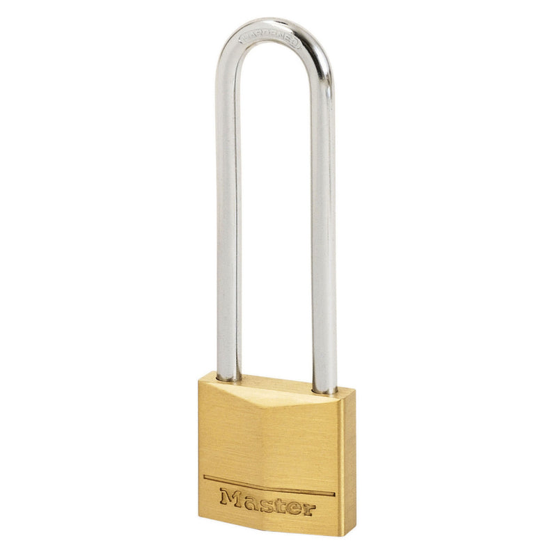 50mm wide solid brass body padlock with 64mm long shackle