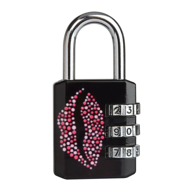 30mm wide set your own combination padlock; kiss printed pattern