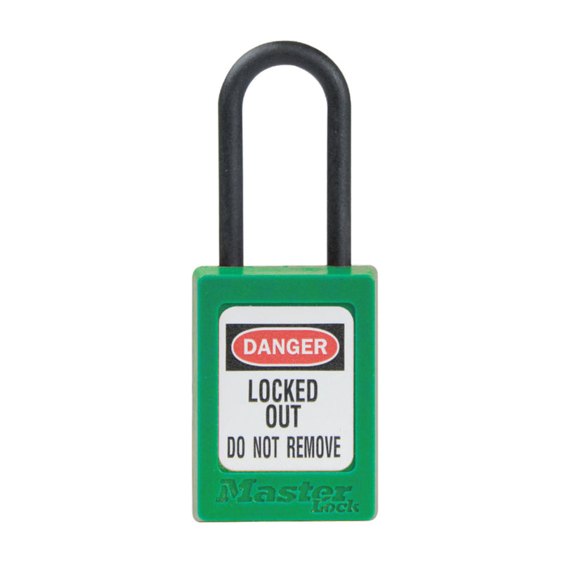 Dielectric Zenex™ Thermoplastic Safety Padlock, 1 3/8in (35mm) Wide with 1 1/2in (38mm) Tall Nylon Shackle, Non Key Retaining