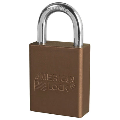 Anodized Aluminum Safety Padlock, 1 1/2in (38mm) Wide with1in (25mm) Tall Shackle, Key Retaining Safety Exclusive Cylinder