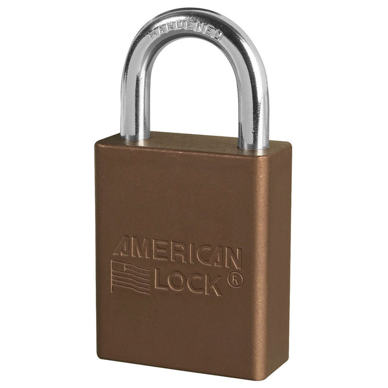 Anodized Aluminum Safety Padlock, 1 1/2in (38mm) Wide with1in (25mm) Tall Shackle, Key Retaining Safety Exclusive Cylinder