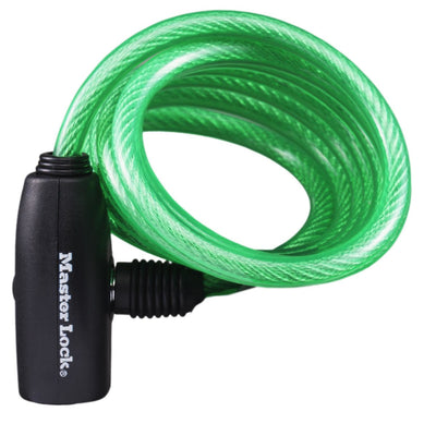 1,8m long x 8mm diameter keyed cable lock; assorted colours