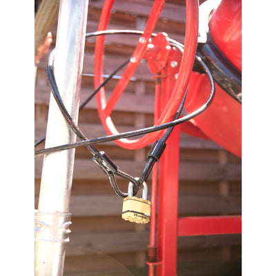 4,5m long x 10mm diameter looped end cable; black