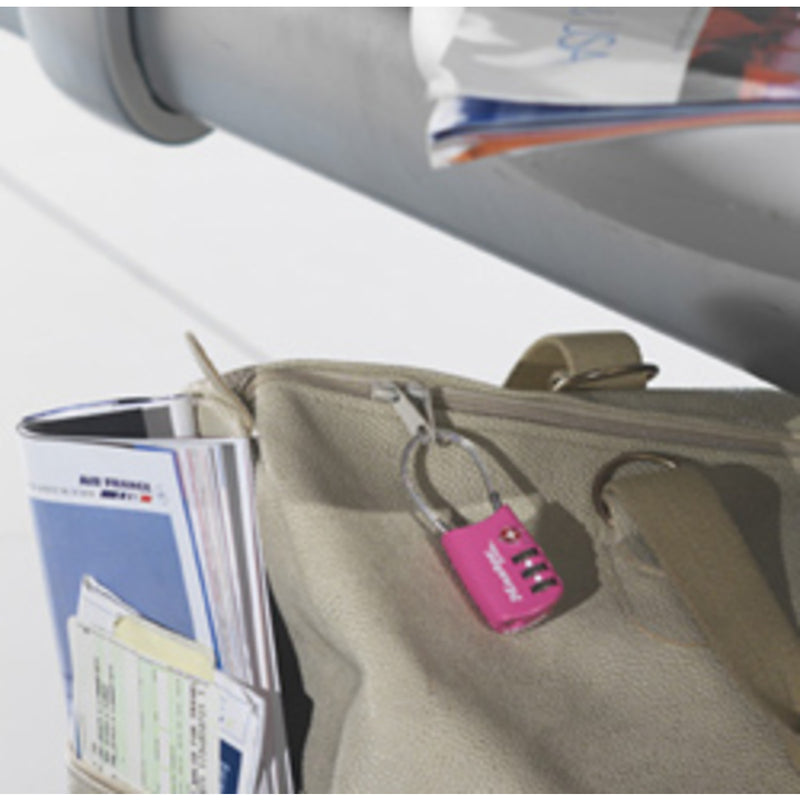 30mm wide set your own combination TSA Approved luggage padlock with flexible shackle, assorted colours