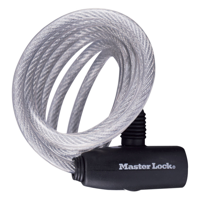 1,8m long x 8mm diameter keyed cable lock; assorted colours