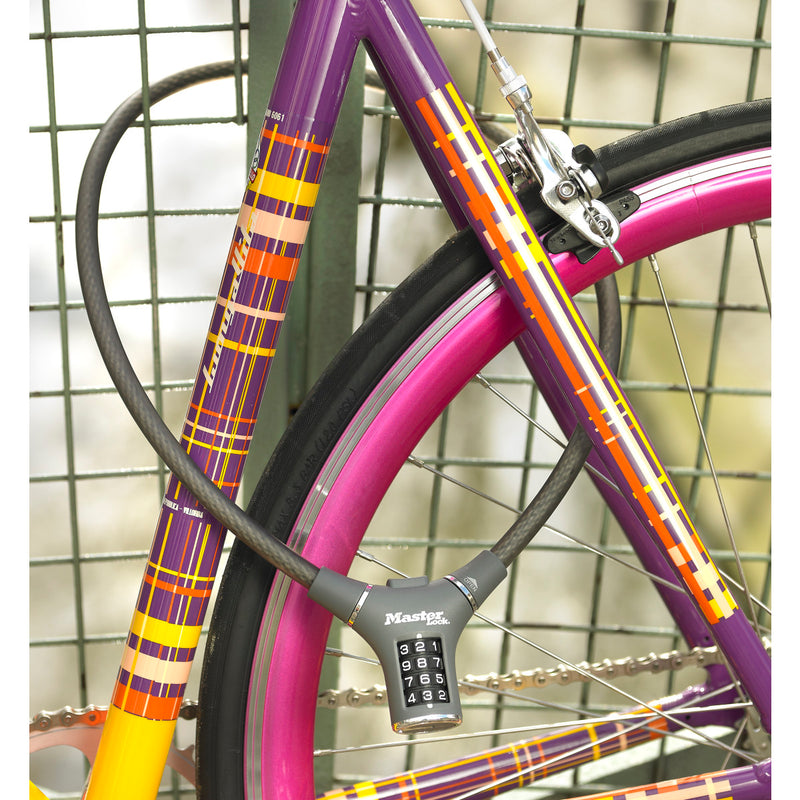 90cm long x 12mm diameter set your own combination cable lock; assorted colours