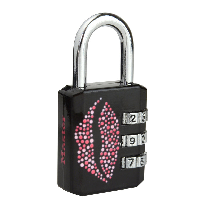 30mm wide set your own combination padlock; kiss printed pattern