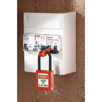 Miniature Circuit Breaker Lockout, Pin out Toggles, 11mm or less