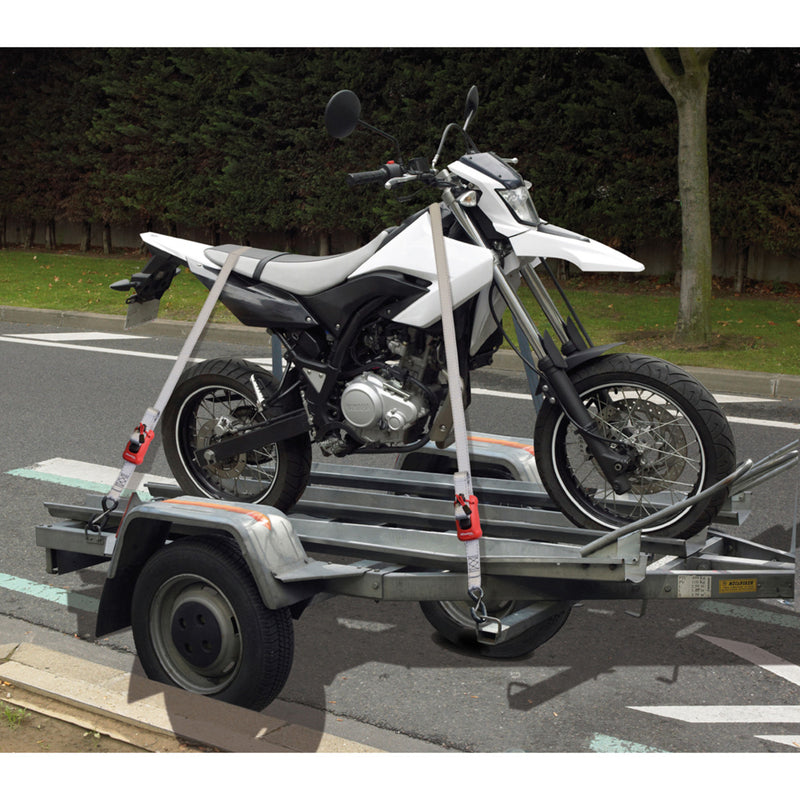 2,50m x 25mm spring clam tie down; 1 pack; grey