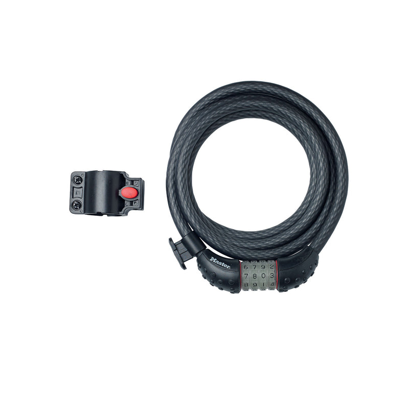 1,8m long x 12mm diameter set your own glow combination cable lock; black