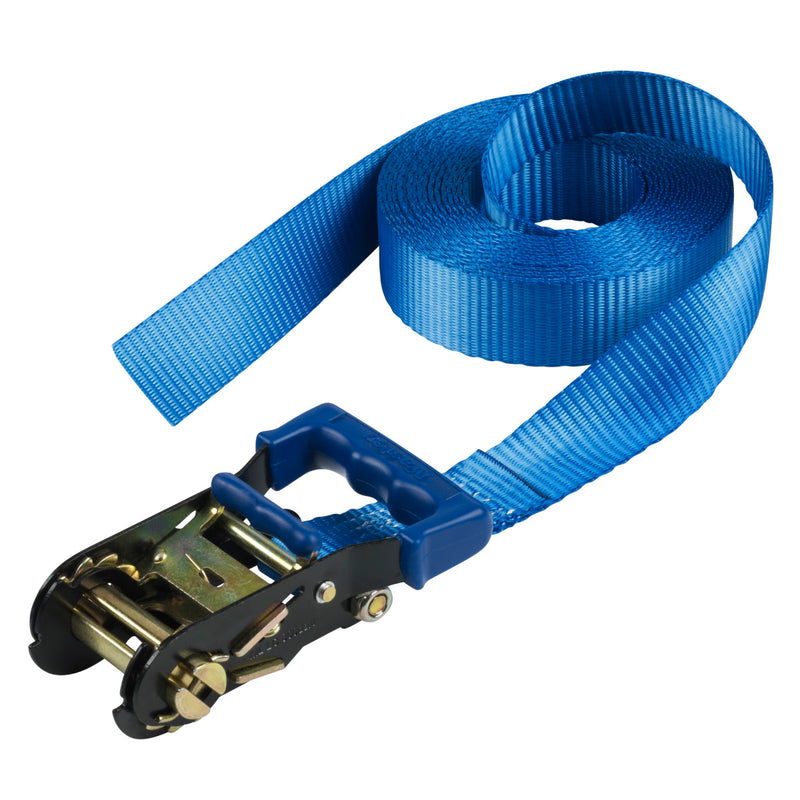 6m x 35mm ratchet tie down endless; blue