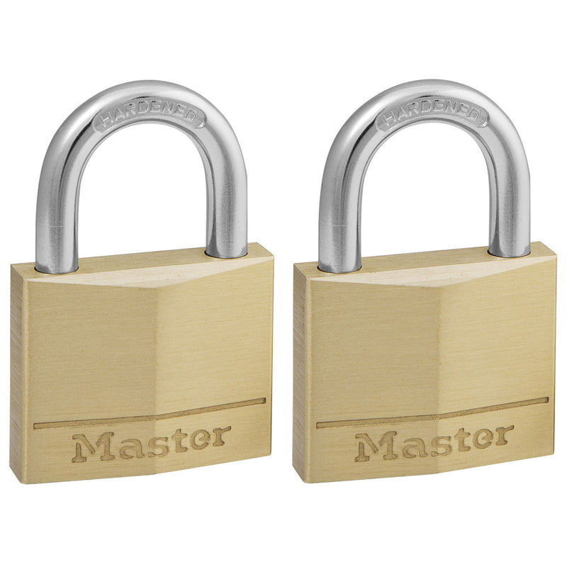 40mm wide solid brass body padlock; 2 pack