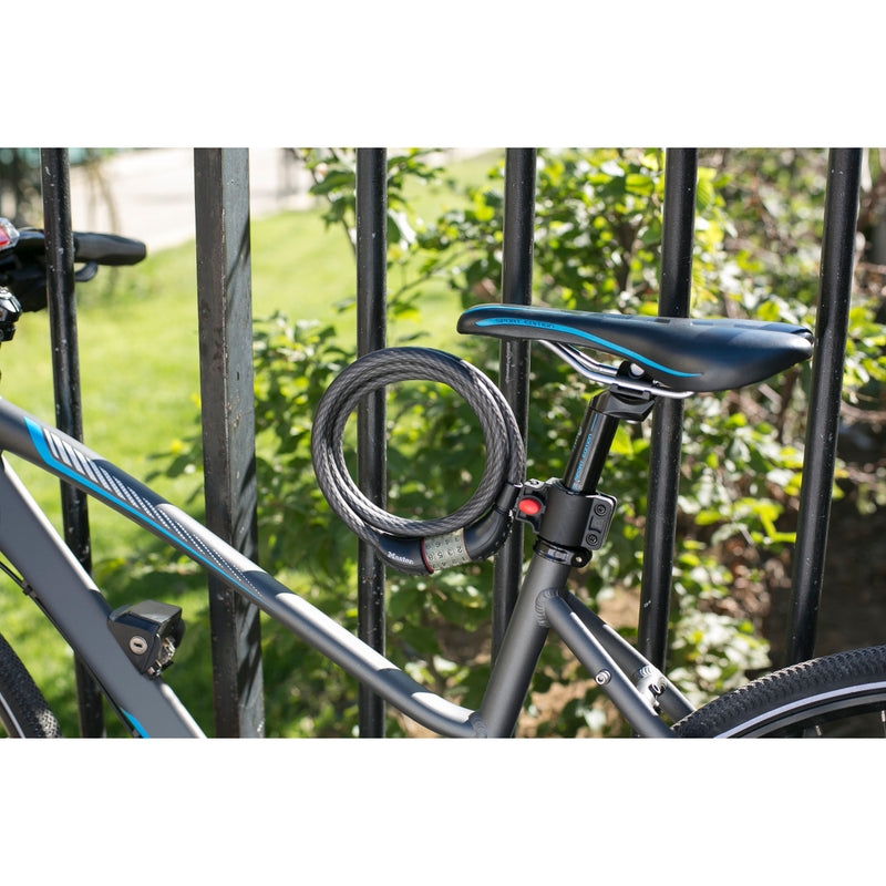 1,8m long x 12mm diameter set your own glow combination cable lock; black