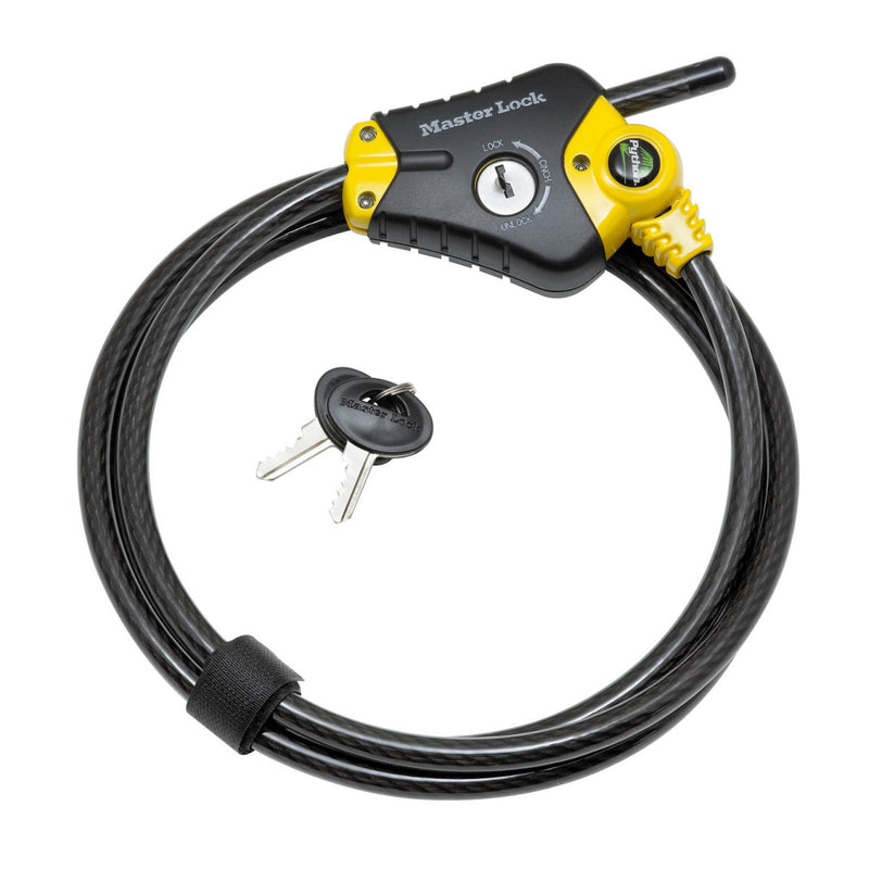 1,8m long x 10mm diameter Python™ adjustable locking cable; black and yellow