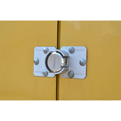 Set of no. 770 heavy duty straight bar hasp + zinc round padlock no. 6271