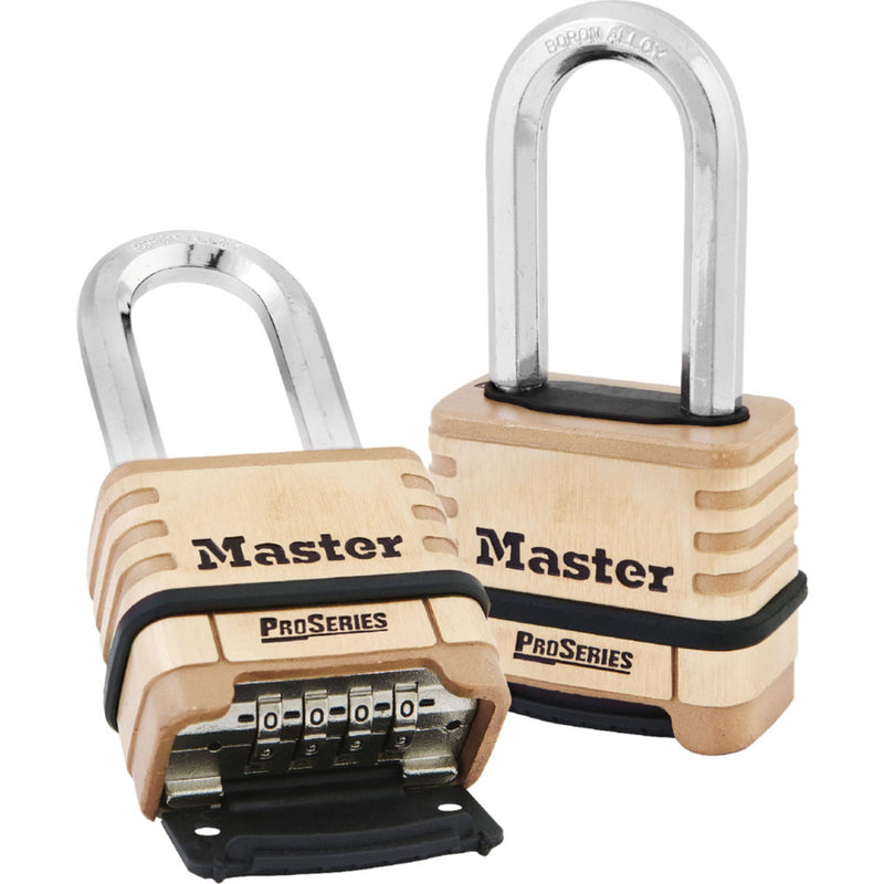 Wide ProSeries® Brass Resettable Combination Padlock