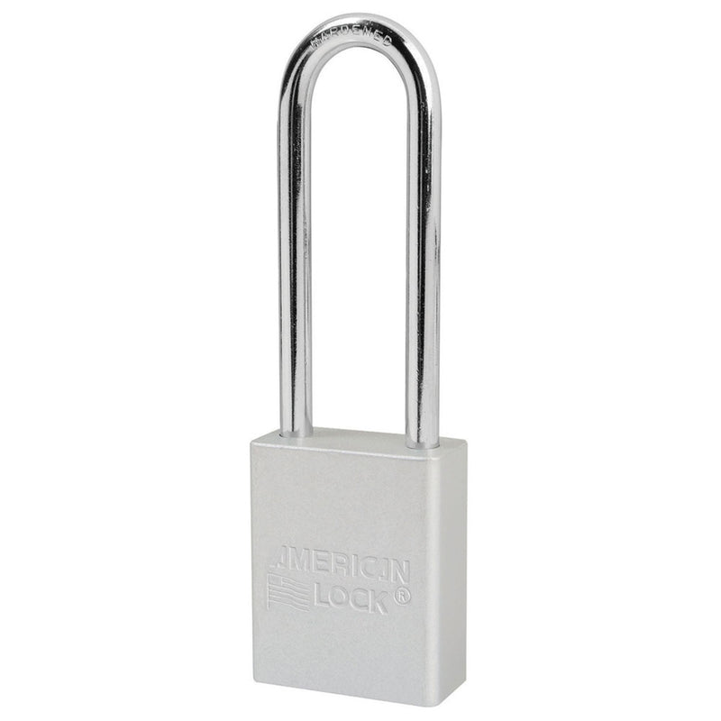 Anodized Aluminum Safety Padlock, 1 1/2in (38mm) Wide with3in (76mm) Tall Shackle, Key Retaining Safety Exclusive Cylinder