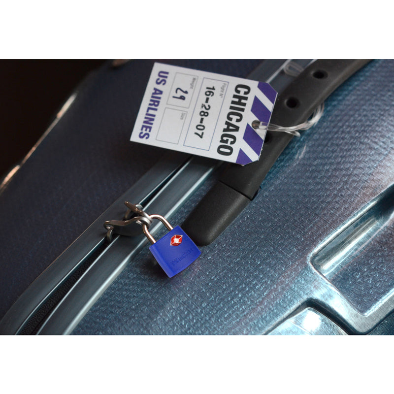 23mm wide covered solid body TSA Approved luggage padlock; 2 pack