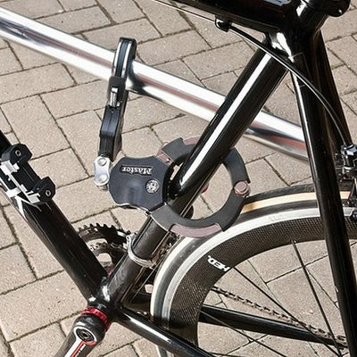 7.6cm diameter hardened steel Street Cuff® locks; single link