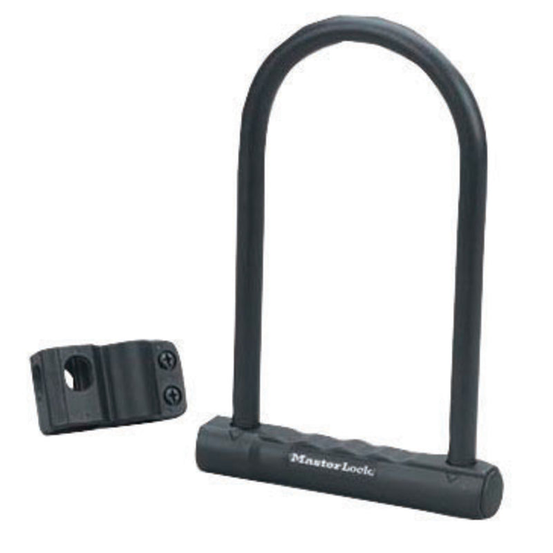 10cm wide hardened steel u lock with 20cm shackle length; black