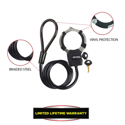 1m long x 8mm diameter keyed cable Street Cuff® lock