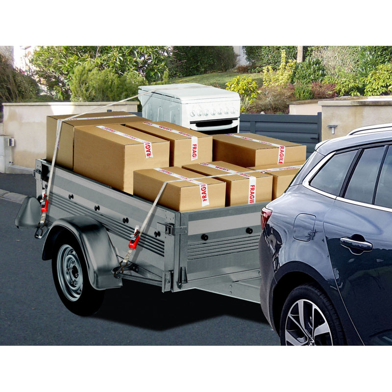 2,50m x 25mm spring clam tie down; 1 pack; grey