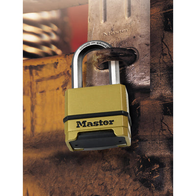 56mm wide Excell® zinc body padlock with 51mm long shackle; set your own combination