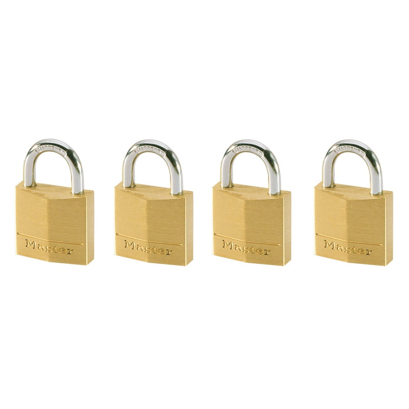 50mm wide solid brass body padlock; 4 pack