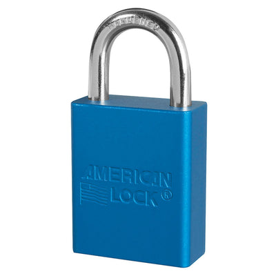 Anodized Aluminum Safety Padlock, 1 1/2in (38mm) Wide with1in (25mm) Tall Shackle, Key Retaining Safety Exclusive Cylinder