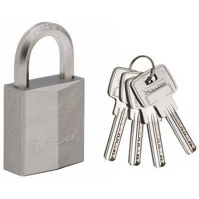 40mm wide nickel plated solid brass padlock with hexagonal shackle