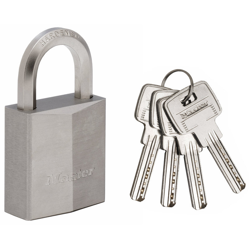 40mm wide nickel plated solid brass padlock with hexagonal shackle