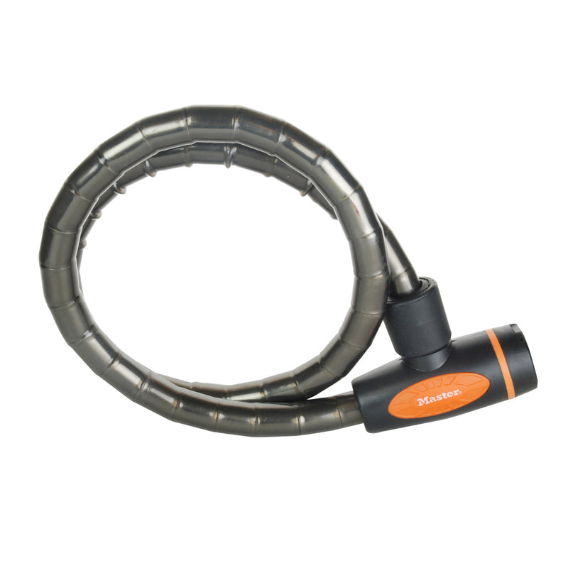 1m long x 18mm diameter keyed armoured cable lock; smoke