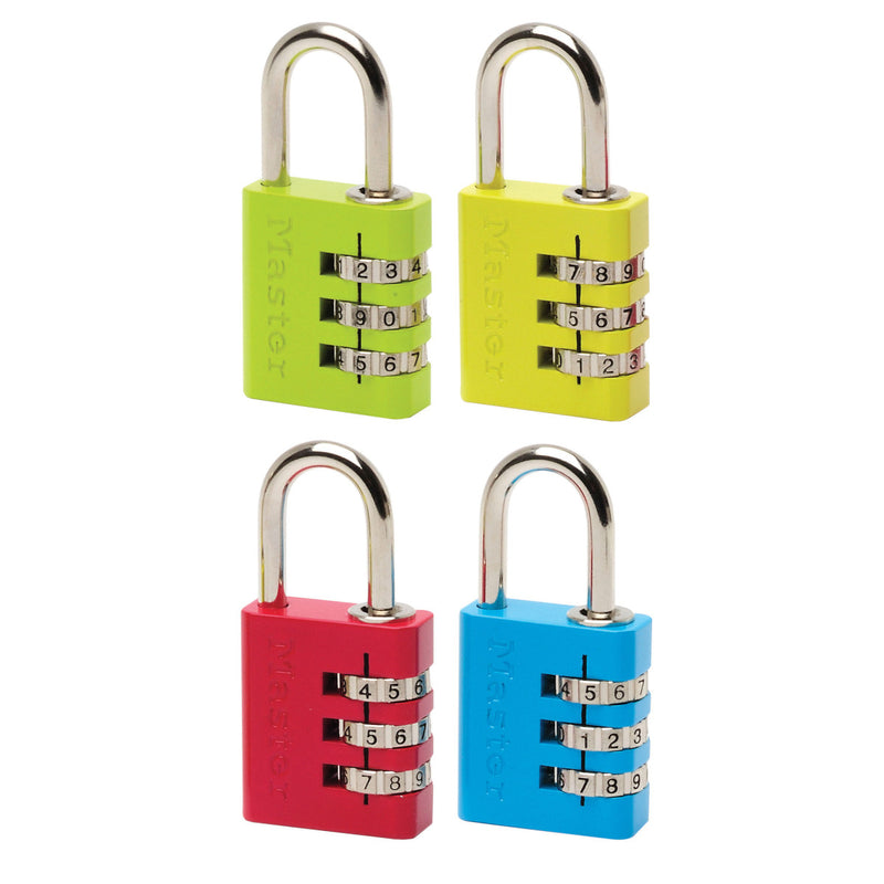 30mm wide set your own combination padlock; assorted colours