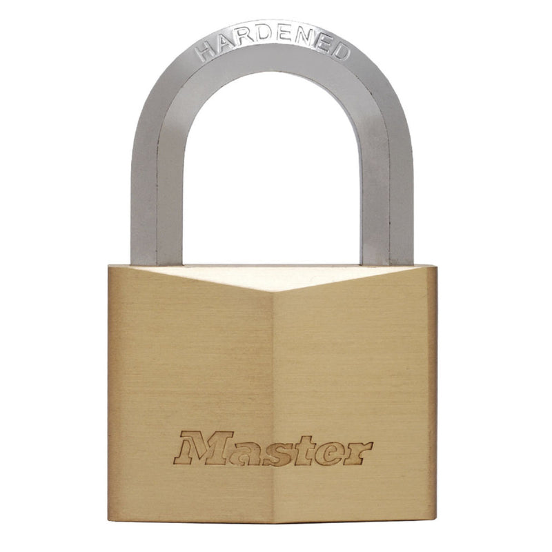 60mm wide solid brass body padlock with hexagonal shackle