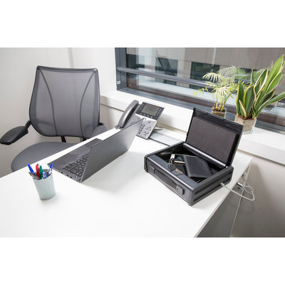 Small compact safe with cable