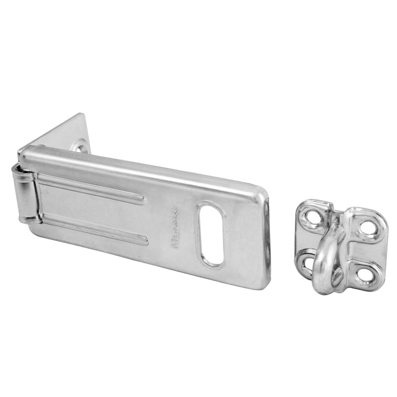 89mm long zinc plated hard wrought steel hasp with hardened steel locking eye