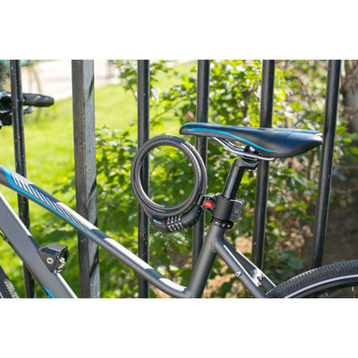 1,8m long x 10mm diameter set your own combination cable lock; black