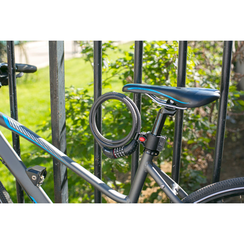 1,8m long x 10mm diameter set your own combination cable lock; black