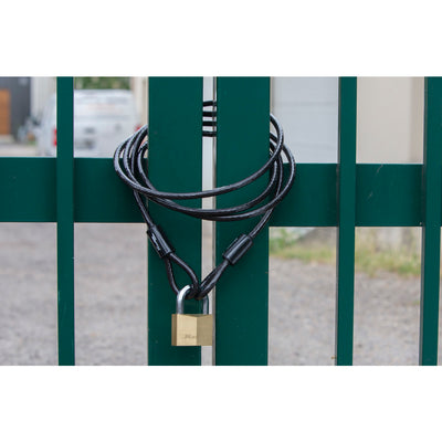 60mm wide solid brass body padlock with hexagonal shackle