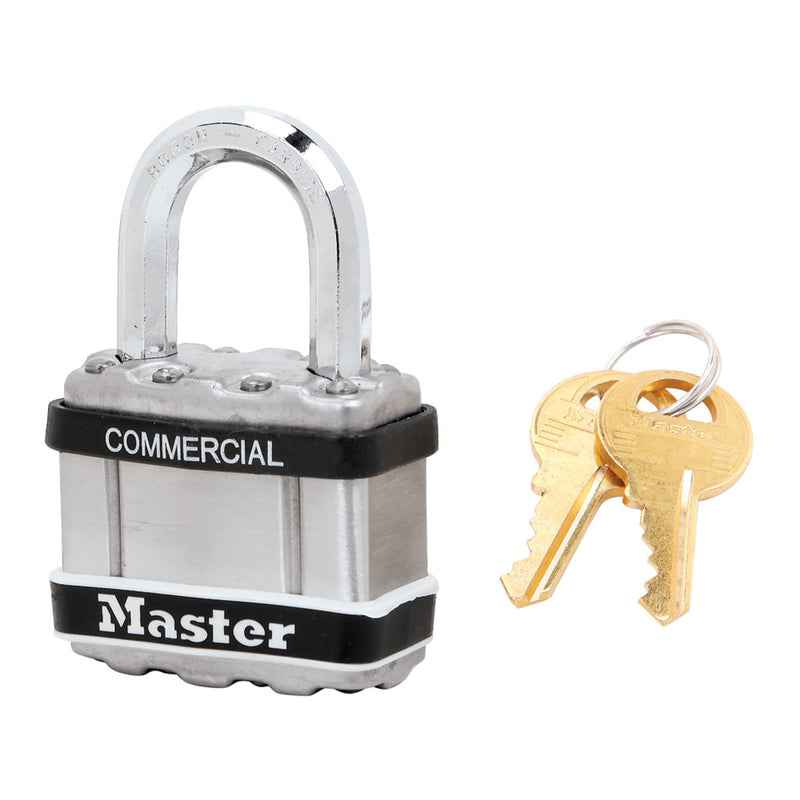 1 3/4in (44mm) Wide Commercial Magnum Laminated Steel Padlock with Stainless Steel Body Cover
