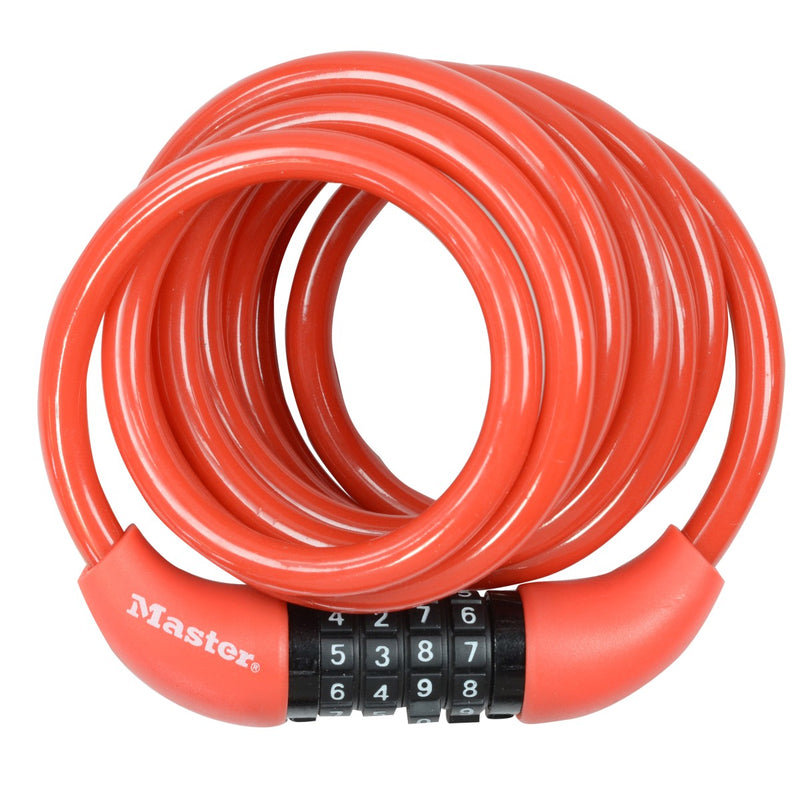 1,8m long x 8mm diameter set your own combination cable lock; assorted colours