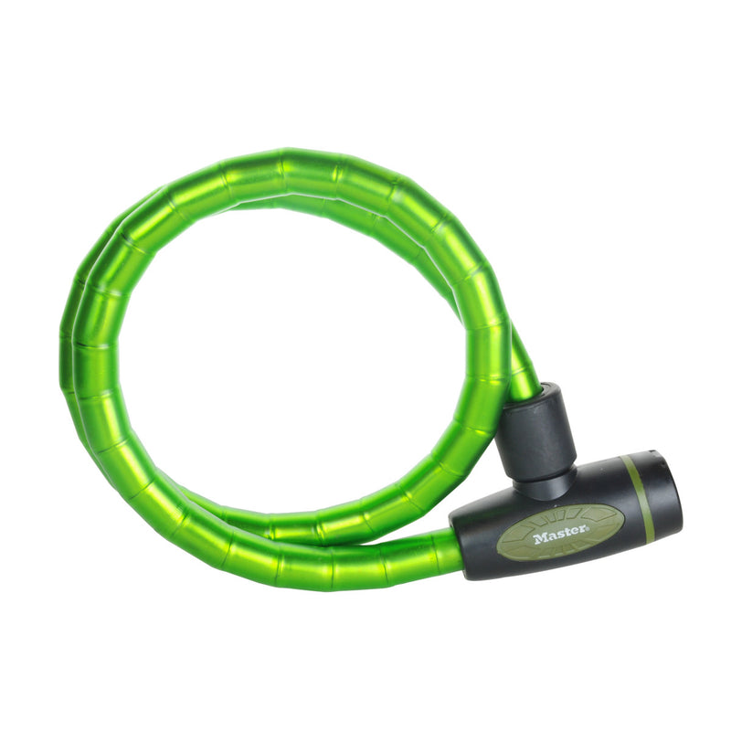 1m long x 18mm diameter keyed armoured cable lock; assorted colours