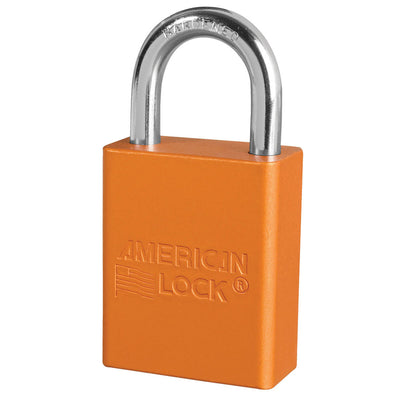 Anodized Aluminum Safety Padlock, 1 1/2in (38mm) Wide with1in (25mm) Tall Shackle, Key Retaining Safety Exclusive Cylinder